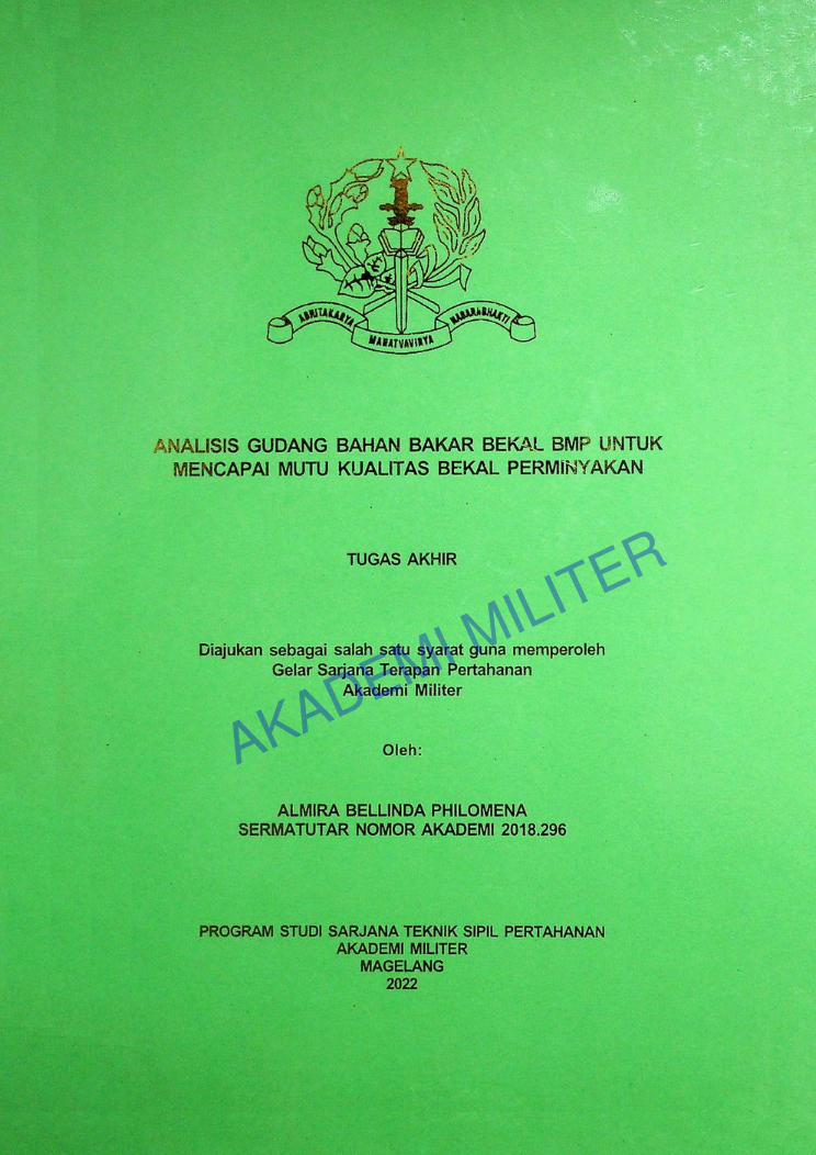 ANALISIS GUDANG BAHAN BAKAR BEKAL BMP UNTUK MENCAPAI MUTU KUALITAS BEKAL PERMINYAKAN